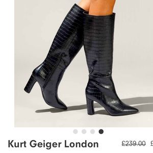 NIB Kurt Geiger Becar Knee High Leather Boots